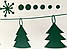 Новорічна наклейка Ялинки на скріпках (гірлянда сніг сніжинки декор стін Новий рік) 80х15 см матова Зелений, фото 5