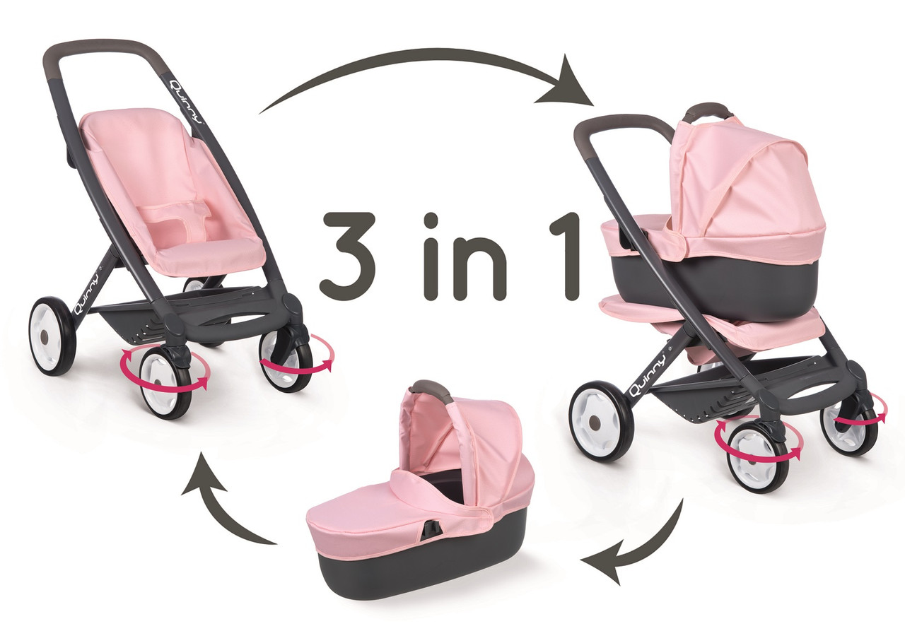 Коляска Smoby Toys Maxi-Cosi & Quinny 3 в 1 Софт зі знімною люлькою (253117)