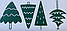 Набір новорічних наклейок Святкові ялинки 9 шт. (вінілові наклейки ялинки на стіни) матовий зелений, фото 4