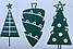 Набір новорічних наклейок Святкові ялинки 9 шт. (вінілові наклейки ялинки на стіни) матовий зелений, фото 6
