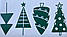 Набір новорічних наклейок Святкові ялинки 9 шт. (вінілові наклейки ялинки на стіни) матовий зелений, фото 7