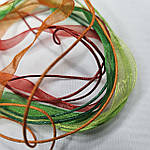 Шнур зі стрічкою з органзи зелена, 44 см, фото 3