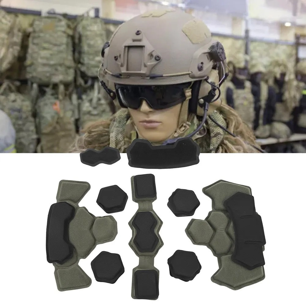 Протиударні подушки для каски Фаст, Міч GEN4 (18 шт + 24 Velcro), Зелені