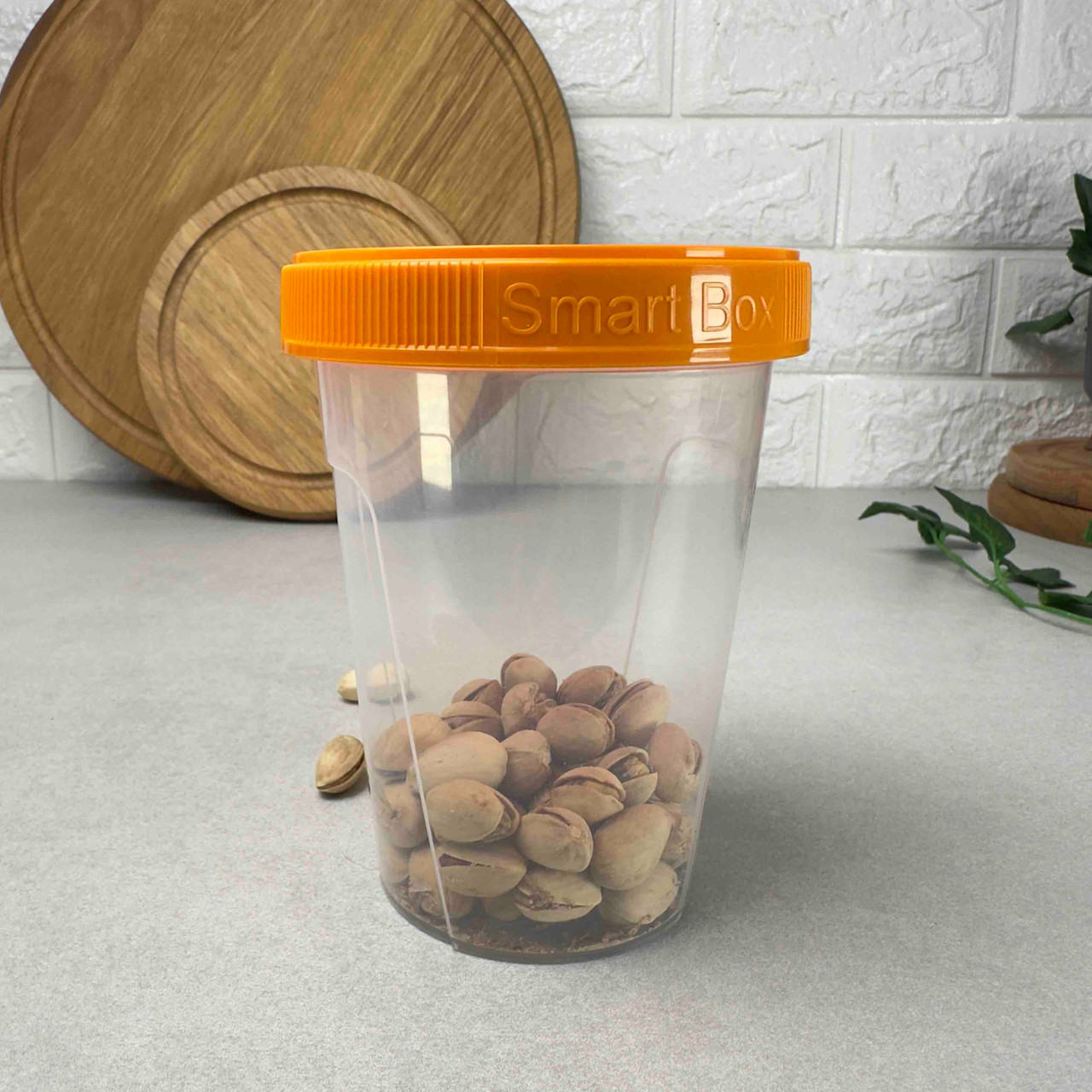 Кругла пластикова ємність для продуктів 0.5 л Алеана Smart Box, фото 1