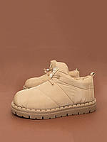 Утеплені жіночі дуті уггі черевики зимові бежеві 37-40 женские зимние угги сапоги LONZA