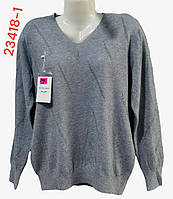 Стильный женский свитер серый батал 50-58 размер