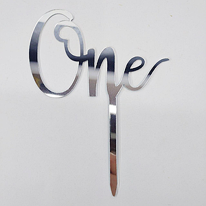 Топпер для торта One | Срібло