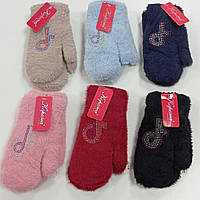 Рукавиці підліткові з ангори для дівчаток "Корона"