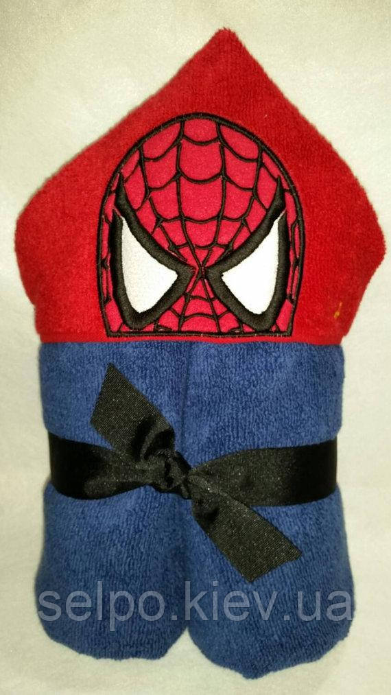 Дитячий рушник із капюшоном/іграшкою. Спайдермен/Людина-павук/Spider-Man Вишивка Disney Дісней 140 см х 70 см