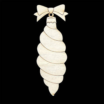 Дерев'яна новорічна іграшки з фанери, 12*4см