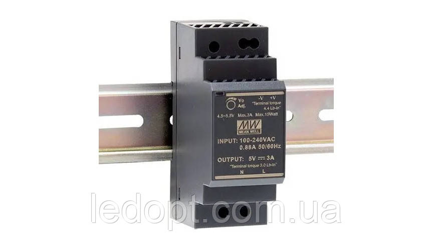 Блок живлення Mean Well на DIN-рейку 24W 12V IP20 (HDR-30-12)