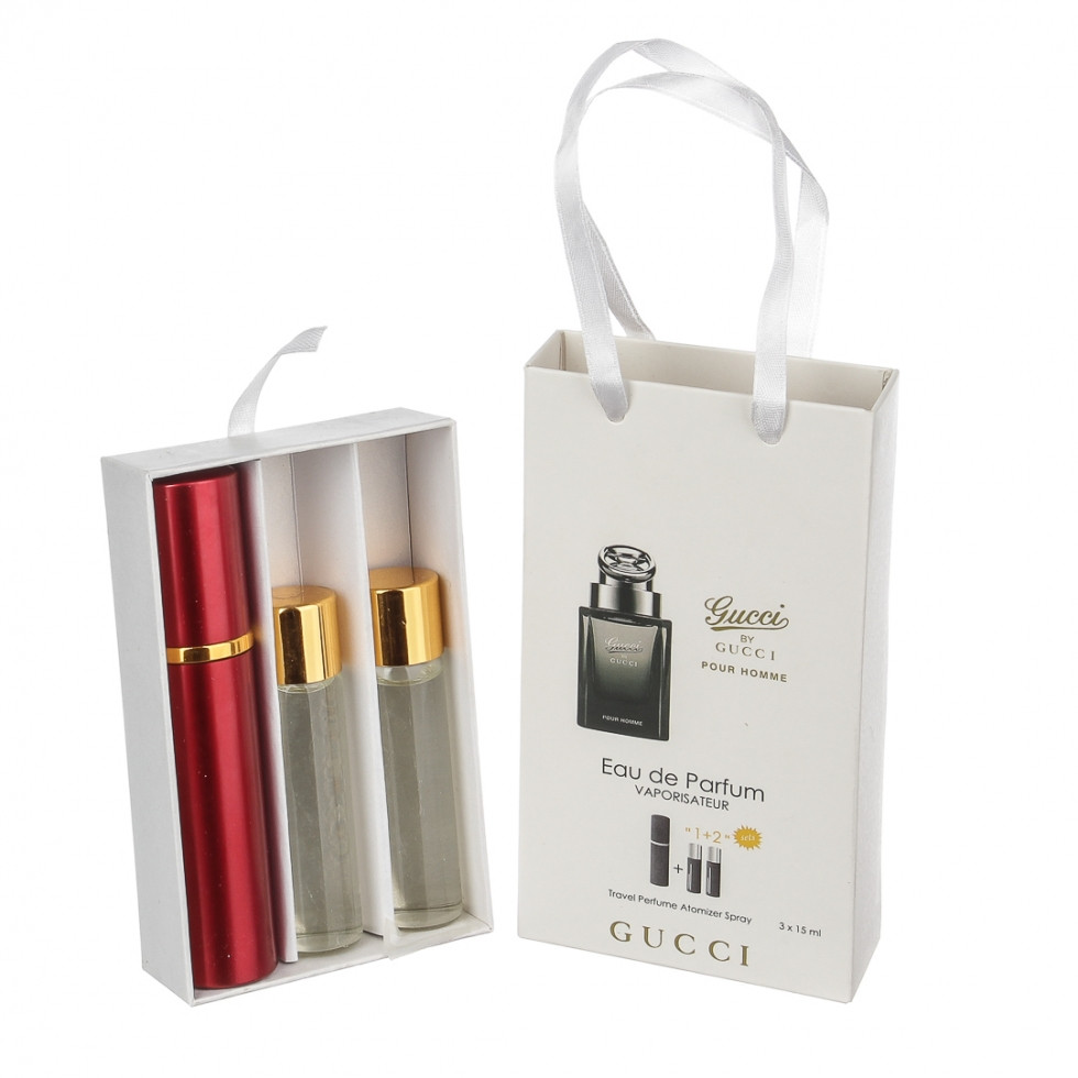 Чоловічі пробники GUCCI by GUCCI pour homme (Гуччі Бай Гуччі) + 2 запаски, 3x15 мл