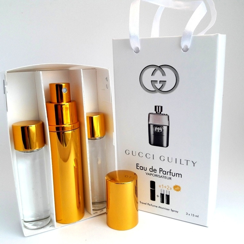 Чоловічі пробники GUCCI Guilty pour homme (Гуччі Гилти Пур Хом) з феромонами + 2 запаски, 3x15 мл