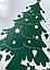 Новорічні наклейки на вікна Ялинка з подарунками 40х43см (новорічний декор стін самоклейка) матова Зелений, фото 7