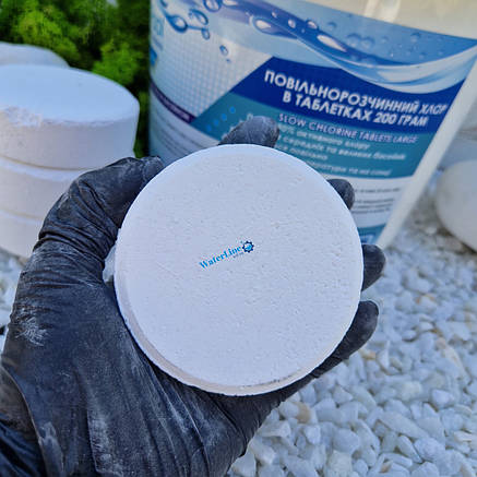 Повільний (тривалий) хлор для басейну Crystal Pool Slow Chlorine Tablets 5 кг великі таблетки для басейну, фото 3