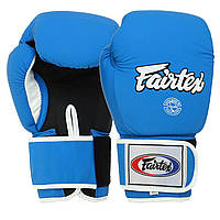 Перчатки для бокса кожаные матовые на липучке Fairtex Matt 8577 12 унций Blue-Black