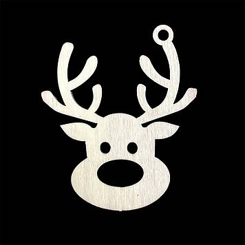 Дерев'яна новорічна іграшки з фанери, Олень, 9*8 см