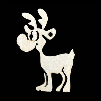 Дерев'яна новорічна іграшки з фанери, Олень, 8*5 см