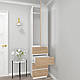 Сучасна світла розпашна шафа 50 см у маленький передпокій коридор з дзеркалом і шухлядами HOLD №30d FLASHNIKA, фото 2