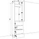 Сучасна світла розпашна шафа 50 см у маленький передпокій коридор з дзеркалом і шухлядами HOLD №30d FLASHNIKA, фото 3