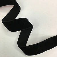 Лента Бархатная (Велюрова) цвет черный, ширина 1.5 см, цена за 1 метр.