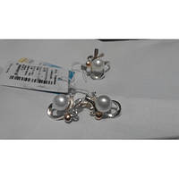 Ніжний набір 227 зі срібла 925 проби з напайками золота 375 пр і 17. 5р 18.5