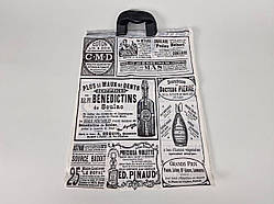 Пакет поліетиленовий із петлевою ручкою середній розмір 40х50 "Газета" Леоні 50 шт/уп.