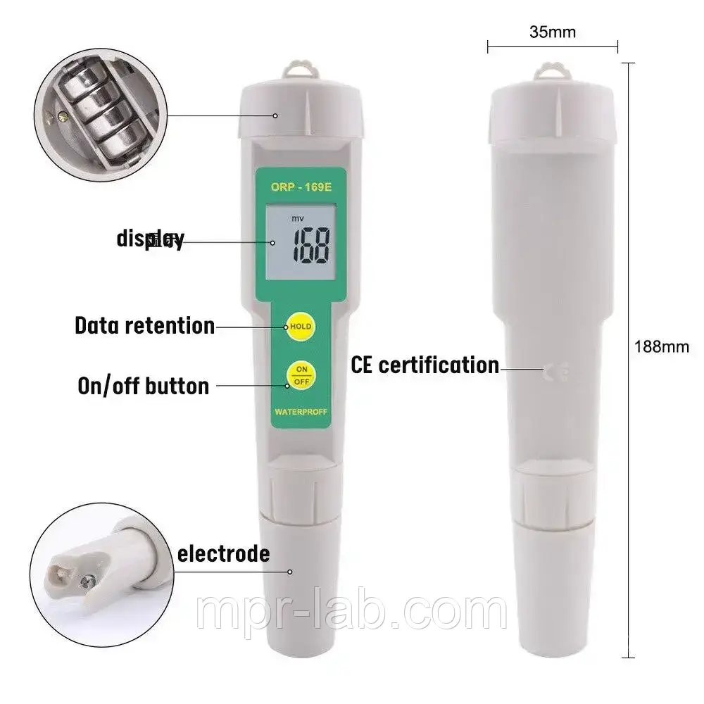 Влагостойкий ОВП-метр ORP-169E (со сменным электродом) - фото 4 - id-p511548413