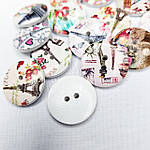 Гудзик дерев'яний лакований 2 см "Париж", фото 5