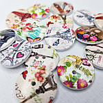 Гудзик дерев'яний лакований 2 см "Париж", фото 2