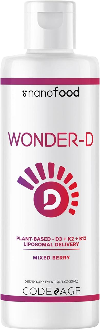 CodeAge Liposomal Wonder-D / Рослинний ліпосомальний рідкий вітамін Д3 + К2 225 мл 08/24