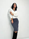 🔹 Жіночий теплий костюм спідничний із подвійної ангори 50-52 розмір | Стильний костюм-двійка | Кофта + спідниця | Батал, фото 3
