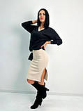 🔹 Жіночий теплий костюм спідничний із подвійної ангори 50-52 розмір | Стильний костюм-двійка | Кофта + спідниця | Батал, фото 6