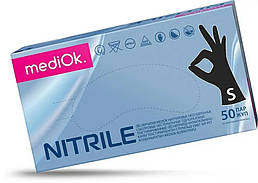 Нітрилові рукавички чорні MediOk 3,5г 100 шт(50 пар)