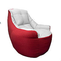 Кресло Мешок Босс Рогожка Красный+светло-серый