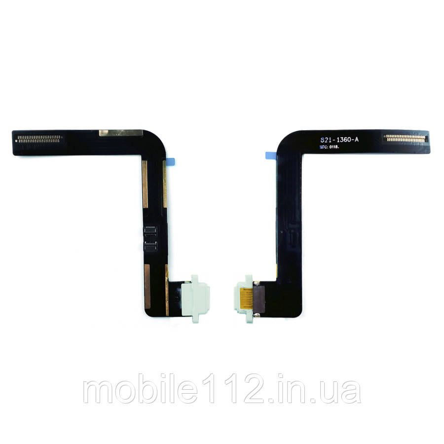 Шлейф Apple iPad Air, iPad 9.7 2017, iPad 9.7 2018 з роз'ємом зарядки білий AAA
