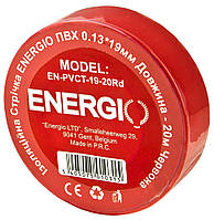 Изоляционная лента ENERGIO ПВХ 0.13*19мм 20м красная (PVCT-1920Rd)