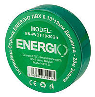 Изоляционная лента ENERGIO ПВХ 0.13*19мм 20м зеленая (PVCT-1920Gn)