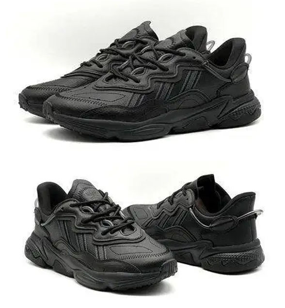 Чоловічі кросівки Adidas (Адідас) ozweego black, чоловічі кеди чорні повсякденні. Чоловіче взуття