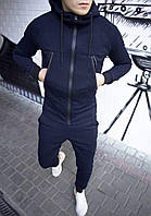 Спортивний костюм чоловічий темно-синій на флісі | теплий з начосом