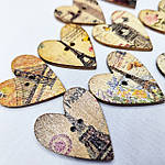 Дерев'яні лаковані ґудзики 28×25 мм, фото 2