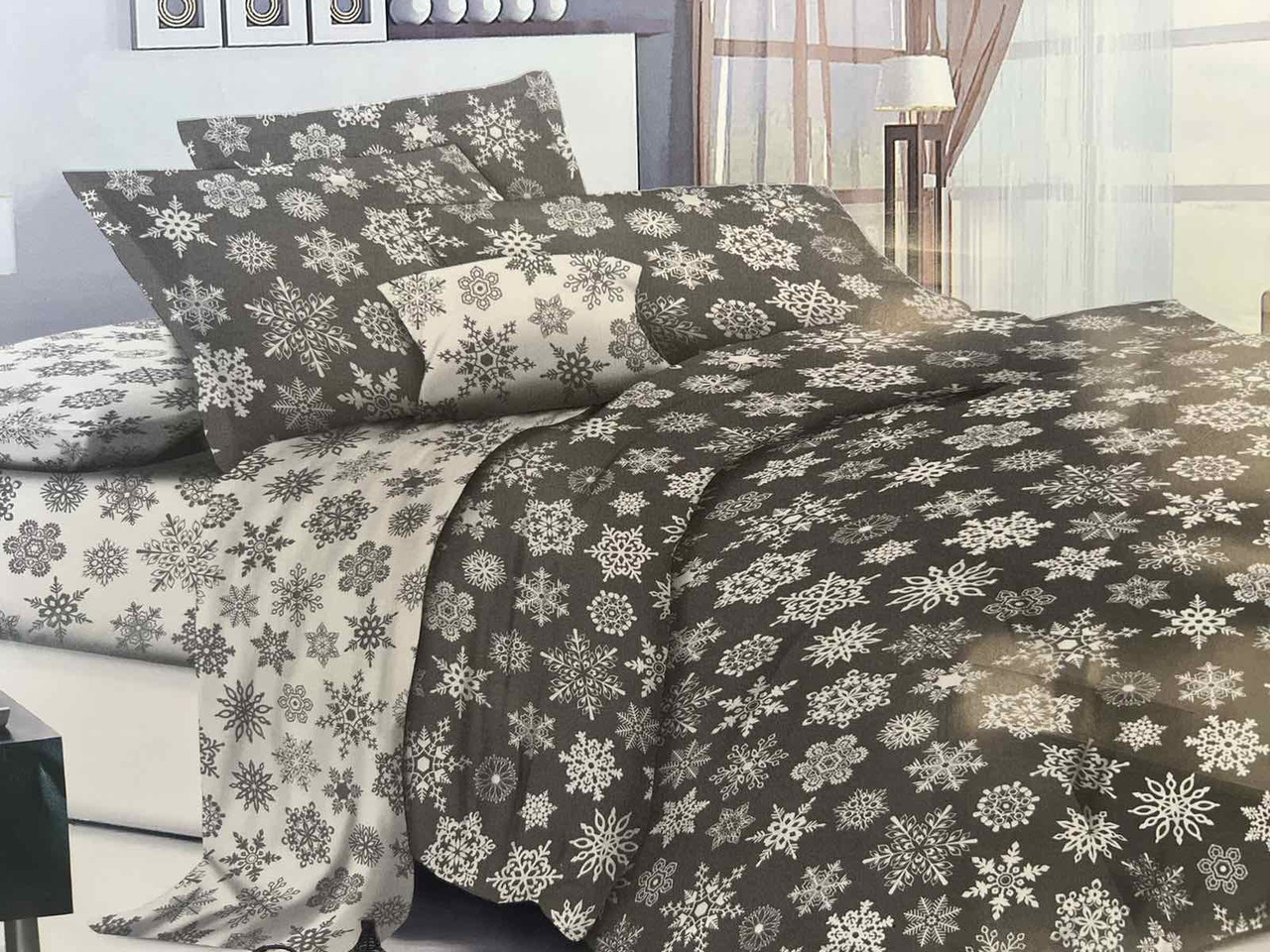 Сімейна постільна білизна бязь голд - Сніжинки