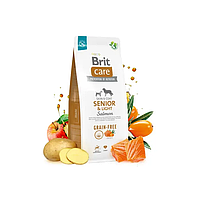 Сухий корм для старіючих собак Brit Care Dog Grain-free Senior & Light беззерновий, лосось 3 кг, фото 3