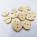 Дерев'яні ґудзики форми сердечка, 15×13 мм, фото 4