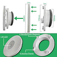 Диффузор, анемостат с подсветкой Luftomet LL-P-C-WS-N-7W-125WL