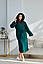 Халат махровий довгий на запах з капюшоном та кишенями жіночий Норма+Батал Зелений, фото 4