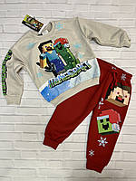 Трендовый костюм на флисе Майнкрафт для мальчика на 2-3, 3-4 лет