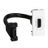 Legrand розетка HDMI тип А, 1 модуль, зі шнуром 15см (білий), Mosaic