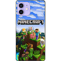 Силіконовий чохол бампер для Iphone 12 з малюнком Minecraft Майнкрафт