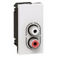 Legrand MOSAIC розетка аудіо 2 RCA аудіо + стерео, 1 модуль, білий
